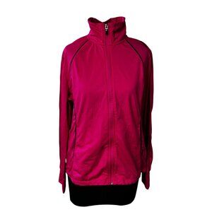 Danskin Now Womens Full-Zip Jacket Dark Pink Lightweight XL 16-18 Girls